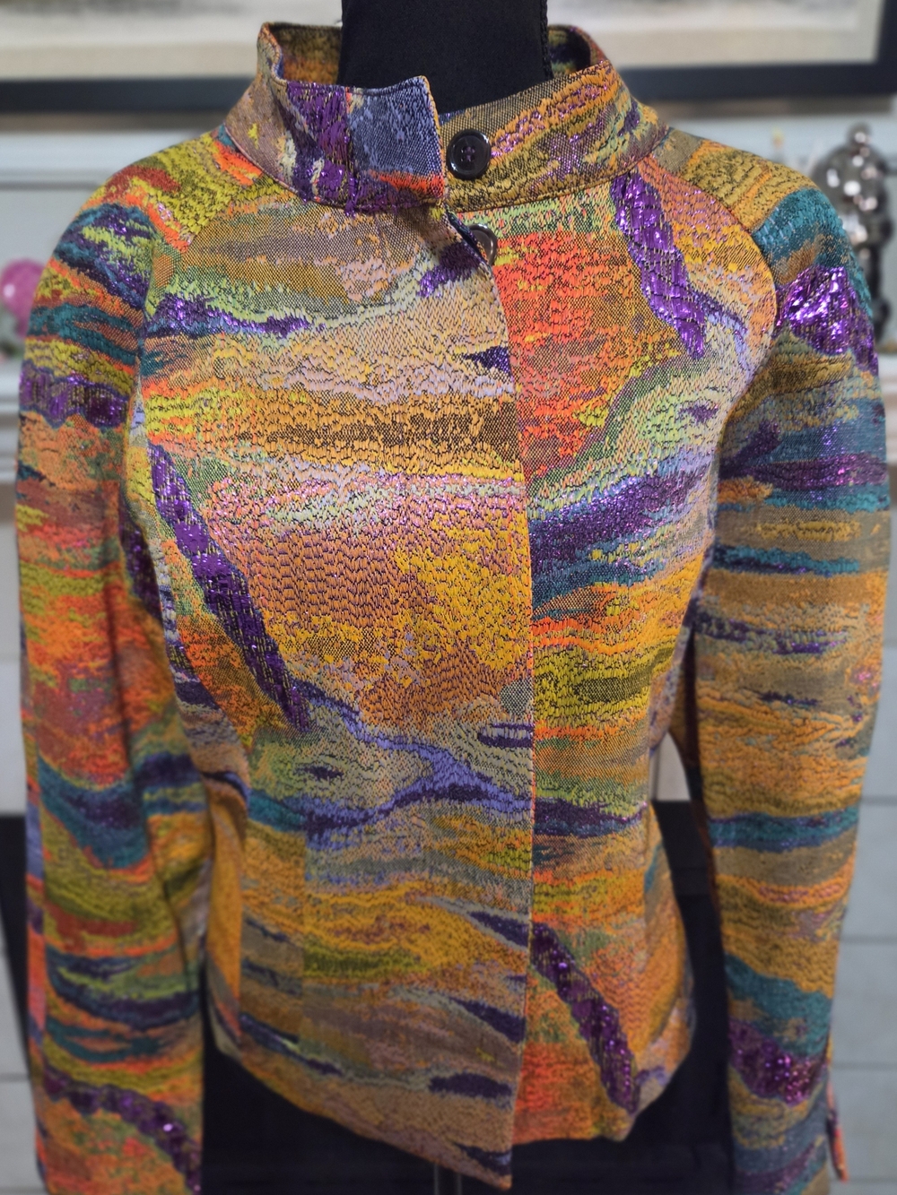 ​✨ Carlisle Collection Metallic Brocade Statement Blazer Jacket ✨